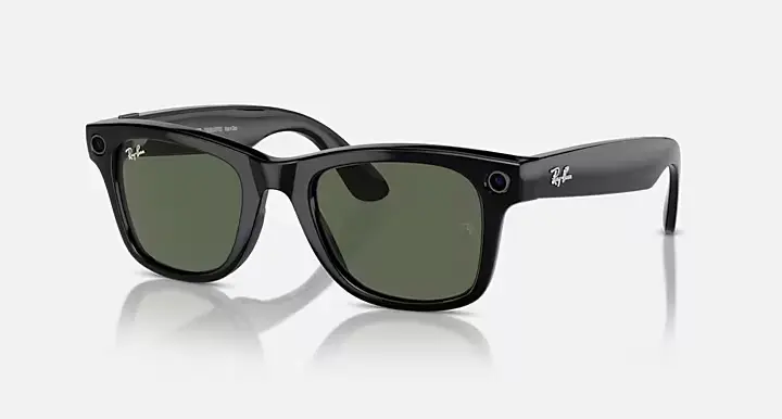 Ray-Ban Meta Wayfarer Gen 1 | Standard Green Lenses - Matte Black 