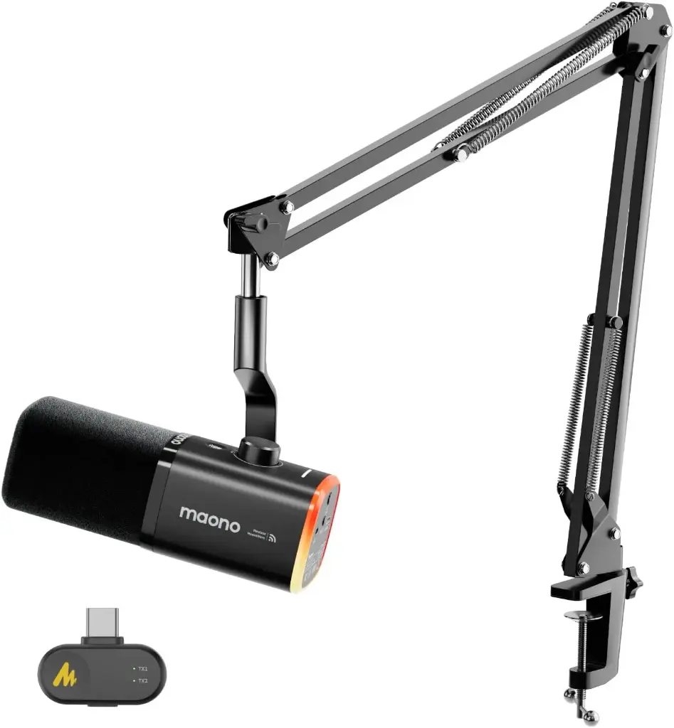 Wireless Dynamic Gaming Microphone for PC with USB-C Receiver | MAONO 
