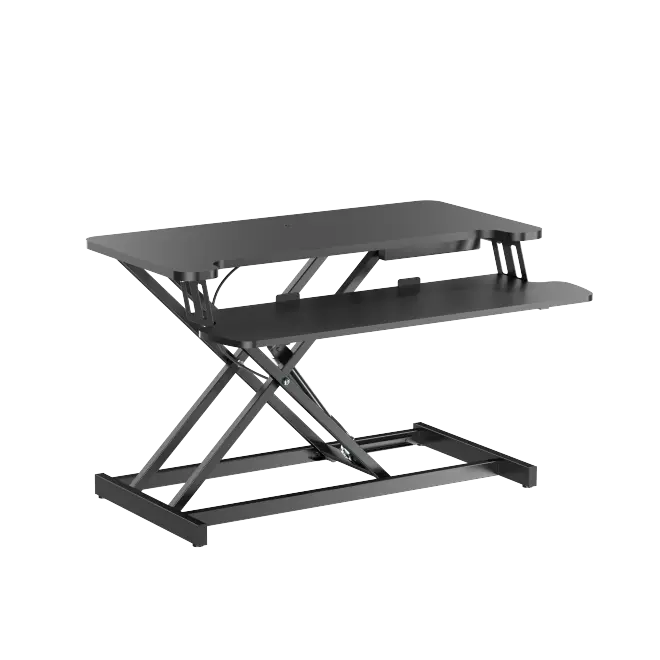 Gas Spring Sit-Stand Desk Converter with Keyboard Tray - BRATECK DWS37-01