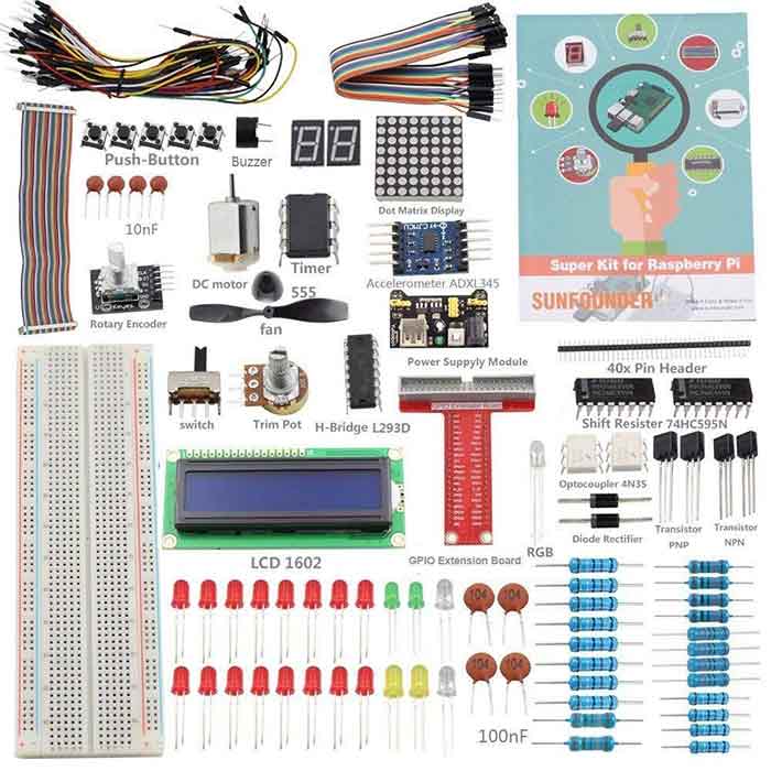 Super Starter Kit V2.0 for Raspberry Pi including 73 Page User Manual Component Kit for Pi Zero,3B,2,1 - CN0277D