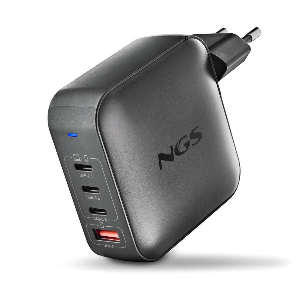 Ultrafast Wall Charger | NGS BUD 165W 3 USB-C + 1 USB-A