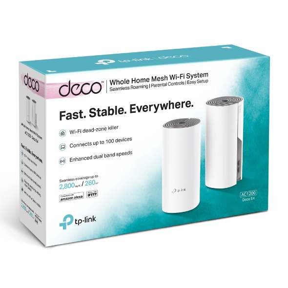 TP-LINK DECO E4 - AC1200 2-Pack - 10/100Mbps