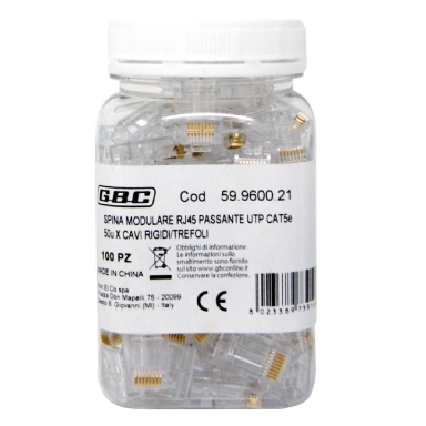 Rj45 Cat.6 Ftp Pass-through Plug (1pc)