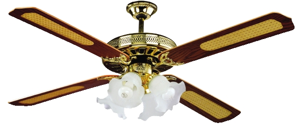 Ceiling Fan with 4 Wooden Blades & 4 Lights | Home Appliance