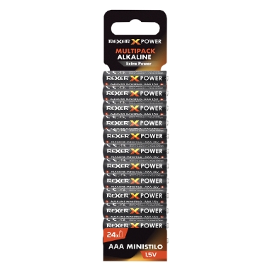 LR03 - Mini Style AAA Rexer Alkaline Battery (Film Pack 24pz)