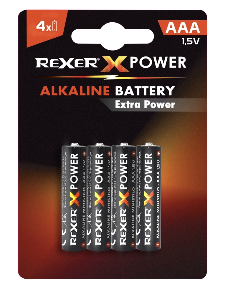 LR03 - Mini Style AAA Rexer Alkaline Battery (4pc Blister)