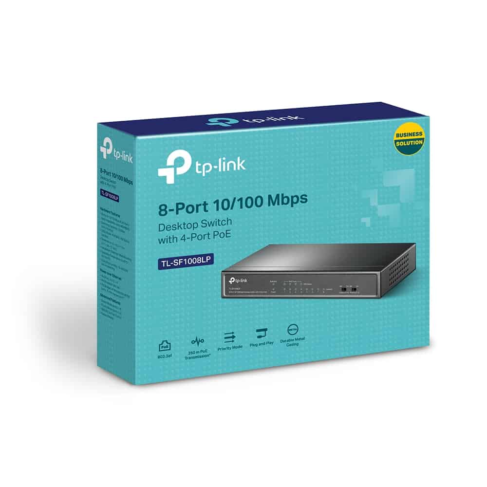 TP-Link 8-Port 10/100Mbps Desktop PoE Switch with 4-Port PoE TL-SF1008LP