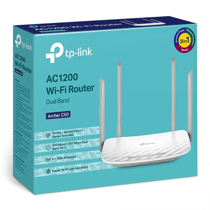 TP-Link AC1200 Archer C50 Dual Band Wi-Fi Router
