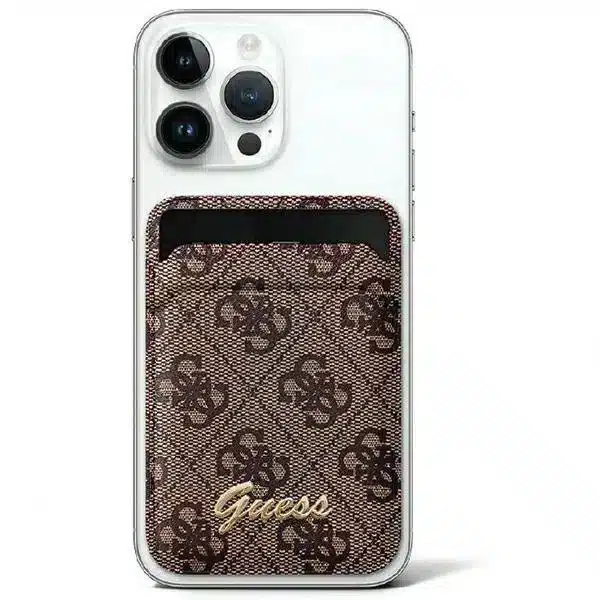 MagSafe Wallet Case | Guess 4G Classic Logo Brown