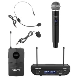 Vonyx - 2 Channels Uhf 863.10mhz + 864.50mhz 1 Handheld + 1 Bodypack