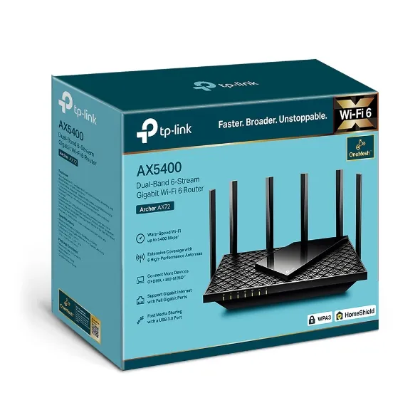 TP-LINK Archer AX72 MU-MIMO OFDMA AX5400 WIFI 6 Wireless Gigabit Router