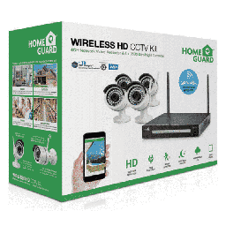 Homeguard Wireless HD Security System 4 Channel Network Video Recoder & 960P HD CCTV Cameras