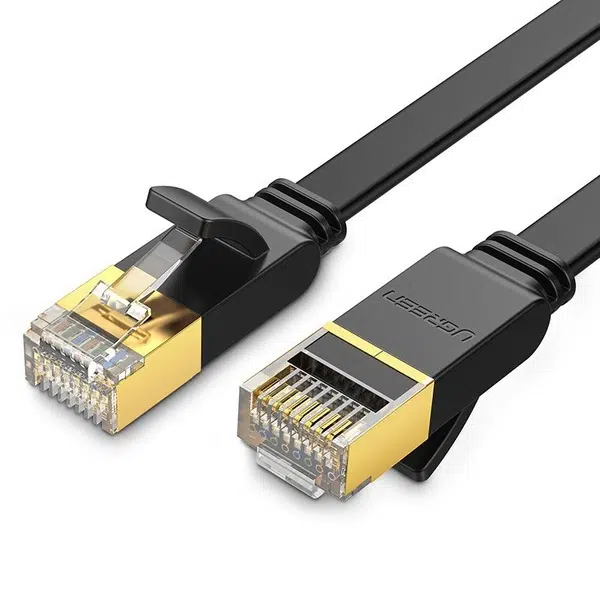Ugreen Flat Cable Internet Network Cable Ethernet Patchcord RJ45 Cat 7 STP LAN 10 Gbps 3,10m Black