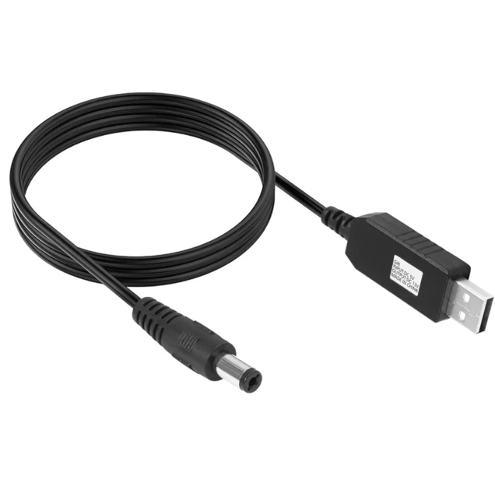 USB Booster Cable | 5V 2A to 12V 1A DC 5.5×2.1 mm 1m