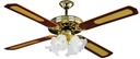 Ceiling Fan with 4 Wooden Blades & 4 Lights | Home Appliance