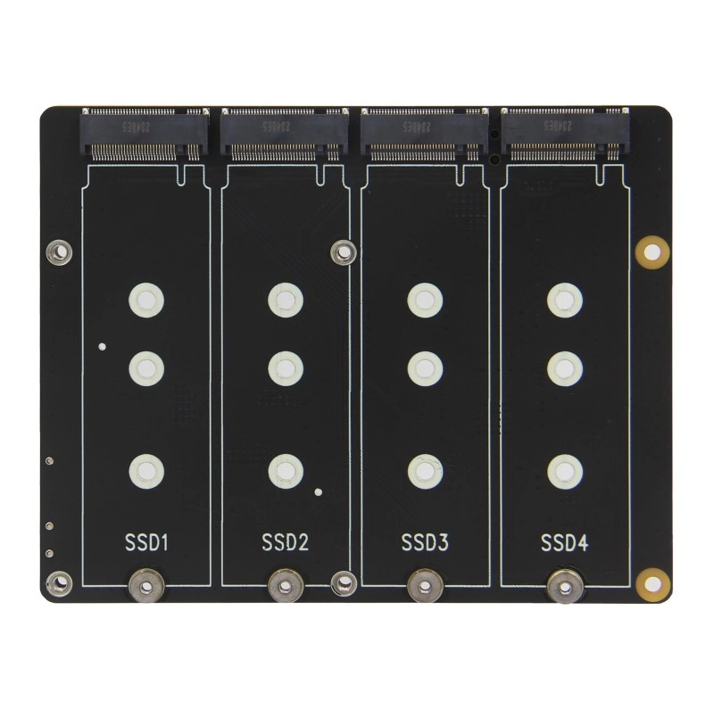 PCIe Expansion Card for 4× M.2 NVMe SSDs | Raspberry Pi 5