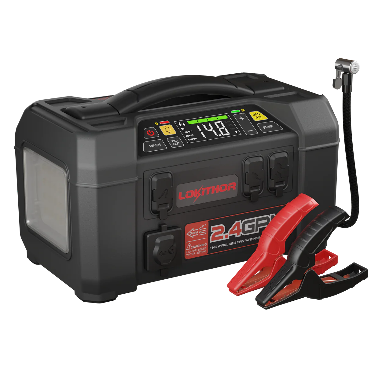 Lokithor AW401 12V 2500A 74Wh Lokithor Jump Starter / Car Washer / Power Bank / Led Light / Air Inflator 5 IN 1