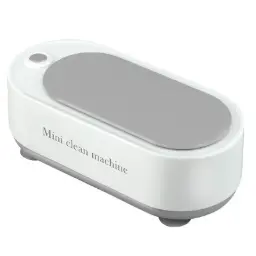 White USB Mini Ultrasonic Cleaner Machine for Jewelry & Glasses (With Battery)