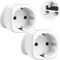 Adapter Plug EU to UK White