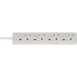 Brennenstuhl Extension Socket UK 4 Way + SW 2M White 