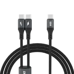 Dudao 2-in-1 Dual USB-C Cable | 100W 1.2 m Black