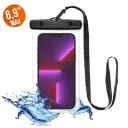 Universal Waterproof Case for Mobile Phones up to 6.9″ - Black/Clear