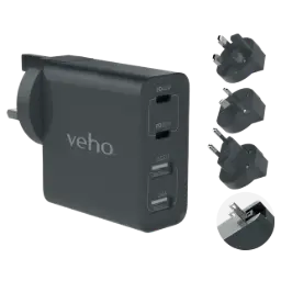 Veho TA-45 Multi Region Universal USB Charger Plug Adapter 