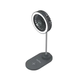 Veho UF-2 USB 3-in-1 Desktop Fan with Light & Charging pad 