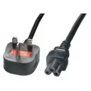 3-Pin UK Plug to IEC C5 Power Cable | Laptop 2M