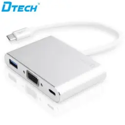 DTECH DT-T0023 Type C to VGA+USB3.0+PD Charging HDMI Converter