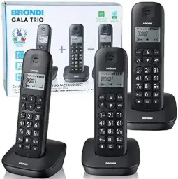 Brondi Gala Trio Cordless Phone - Black 