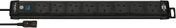 Brennenstuhl Extension Socket UK 8 Way 2M IEC Black Premium-Line