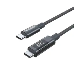 Choetech PD 60W USB-C - USB-C Cable with Display 1.2 m - Black